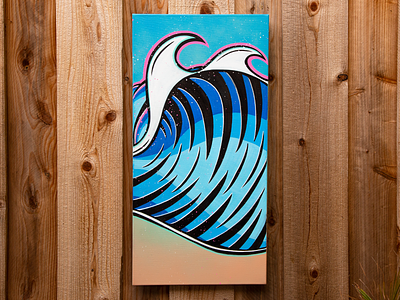 Sunday Splat canvas illustration ocean paint painting paintpens wave waves