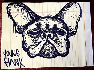 My pooch, Young Hank art french bulldog sharpie sharpie art