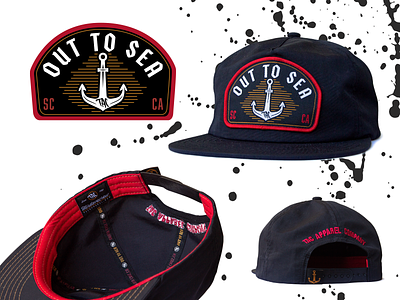 Out to Sea anchor branding hat illustration illustrator logo ocean out to sea patch snapback