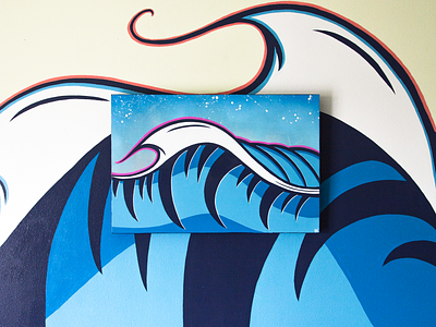 Wave Canvas acrylic art brush design illustration ocean paint paint pens posca wave