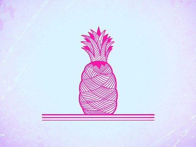 Pineapple art design illustration illustrator line art pineapple pink vector