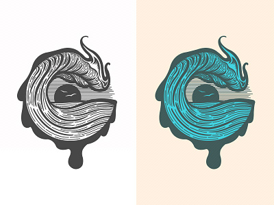 Tubed (wip) art design illustration illustrator lines ocean wave
