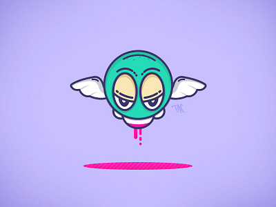 Chomp n' wings character drips icon illustration illustrator wings