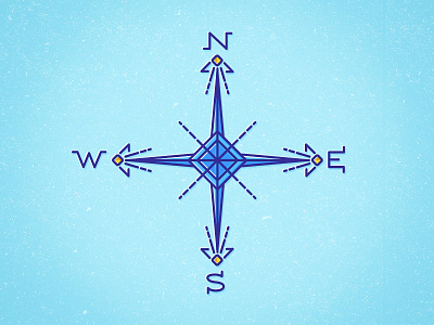 Never eat, shredded wheat. blue compass east illustration lines north south vector west