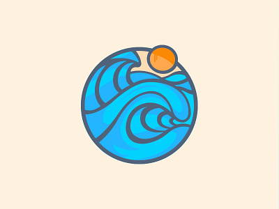 Double barrel art barrel blue design illustration ocean wave