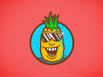 Self portrait 80s fruit illustration illustrator pattern pineapple portrait vector