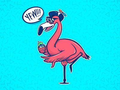 Flamingbro WIP bro flamingo illustration shaka vector yew
