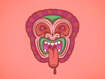 Teekee Tiki illustration island tiki tropical vector