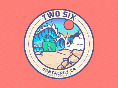 Two Six AKA 26th Ave Beach art design illustration ocean tac tac apparel tac apparel company vector wave waves