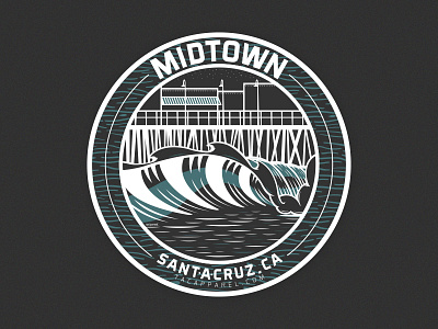 MIDTOWN Santa Cruz, Ca illustration midtown ocean santa cruz vector wave waves