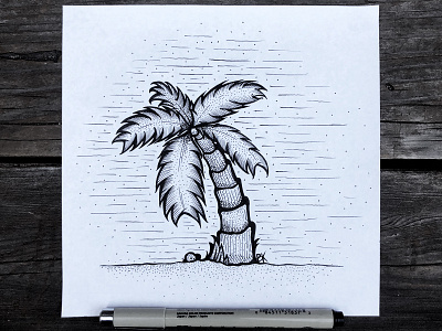 Palmtober ink inktober palm palmtree pen ink