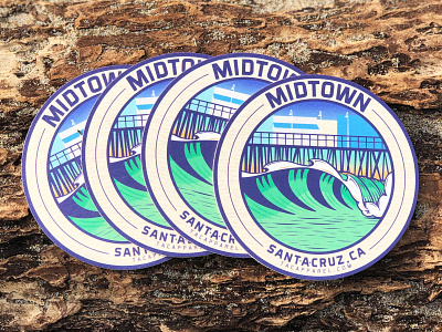 MIDTOWN Coasters coaster midtown santacruz stickermule wave