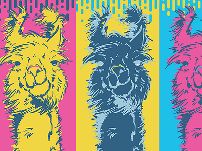 Save the Drama for your Llama animals color theory cute llama pop art vector vivid
