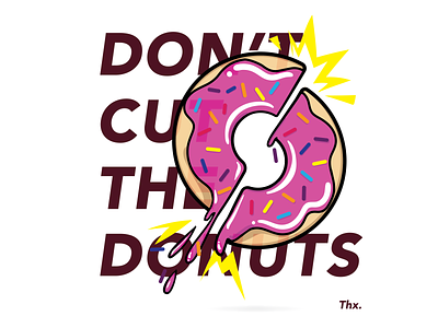 Donut Cut Them colorful design donut flat food psa saturated slice vector