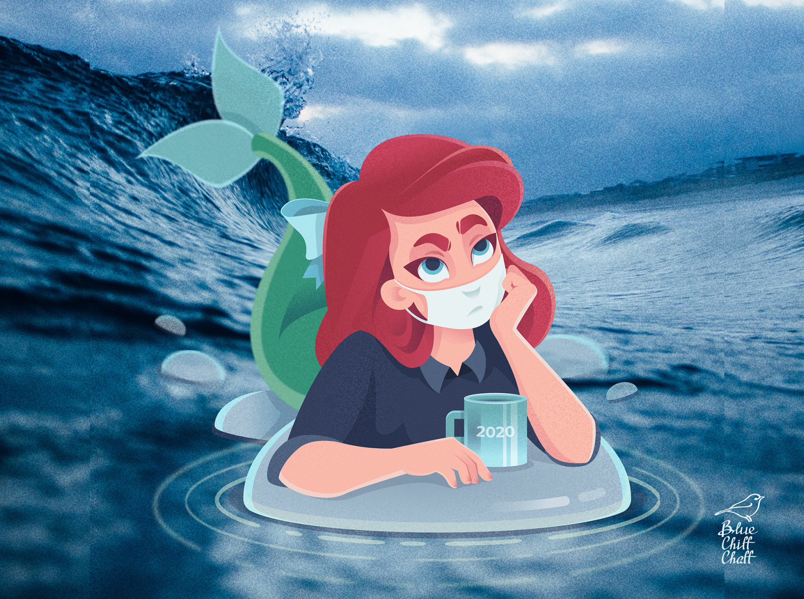 The little mermaid on self isolation by Аlice_R. on Dribbble