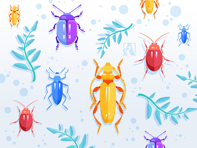 Beetle beetles illustration nature pattern vector