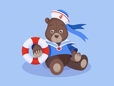 Sailor bear illustration toy vector