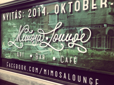 Mimosa Lounge bar cafe lettering lounge mimosa script typography