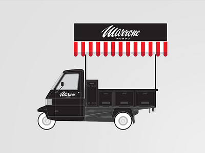 Marrone Mondo chestnut lettering marrone script street food