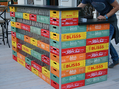 Bliss Bar Counter bottle wooden crate