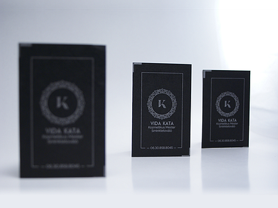 Vida Kata cards beautician blackpaper business card cosmetician logo logodesign silverprint