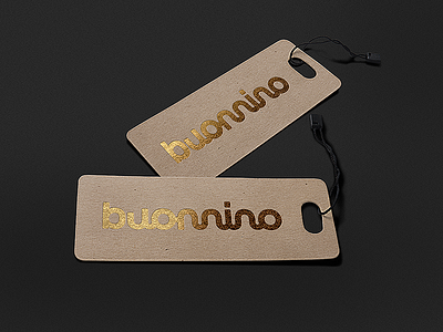 Buonnino Apparel Tag appareltag buonnino craftpaper fashion gold kidswear label letterpress logo logodesign logodesigner