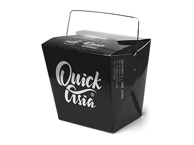 Quick Asia Food Box asian food business cards corporate identity customtype fast food food box handwriting logo logo design napkin