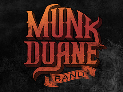 Munk Duane Band logo album country funky grunge logo music text texture typography vintage western
