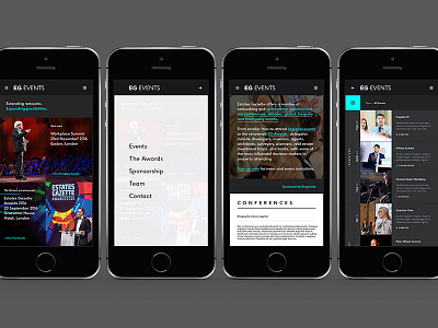 EG Events Website app design responsive design