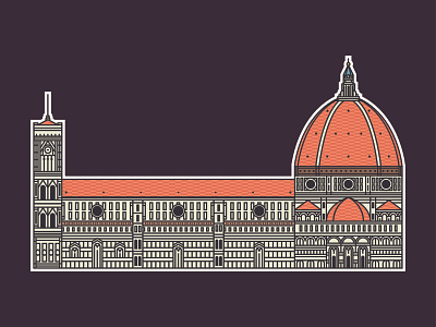 Cathedral cathedral church cmyk dome florence illustration italy lineart rome