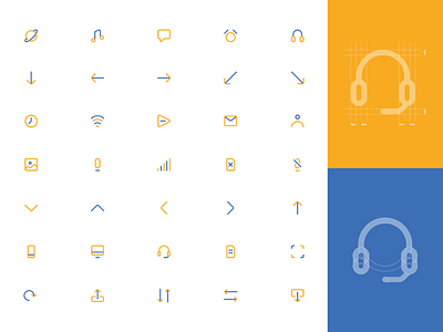 Icon Set blue cmyk icon icons ui ui design ux ux design yellow