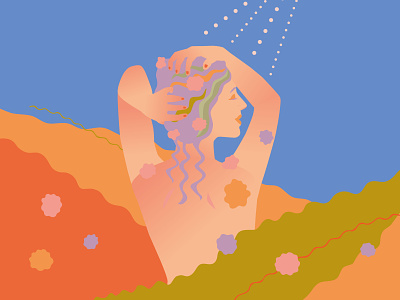 Shower color drawing illust illustration illustrator vector woman