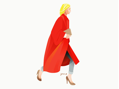 Red Coat fashion high heel illust illustration red coat vector vivid woman 일러스트 일러스트레이션