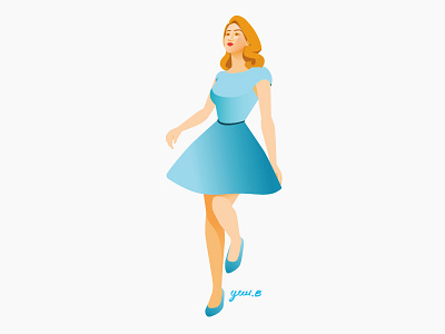 Light Blue Dress fashion heel high illust illustration light blue dress pose vector vivid woman 일러스트 일러스트레이션