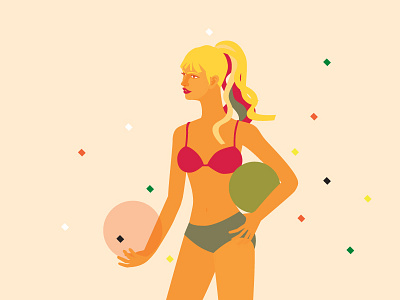 Summer Activity 1 activity beach bikini bolleyball color flat illustration sports summer vector