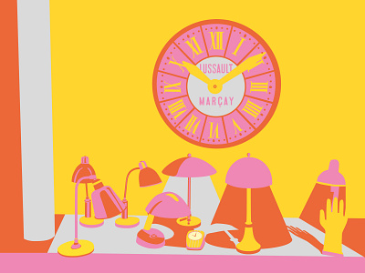 Brighten up your day! illustration illustrator lamp light pink stilllife vectors yellow