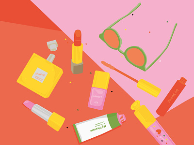 My favorite. 2d color cosmetics drawing graphic illust illustrator pink stilllife vector vector illustration yellow