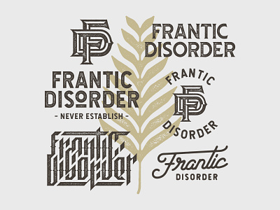 Frantic Disorder branding classic custom type design graphic design logo logotype monogram retro type typography vintage