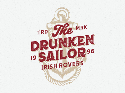 Drunken Sailor anchor custom type design drunken sailor graphic illustration lettering typeface typography