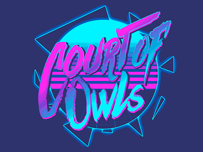 Court Of Owls Neon Tee apparel band design march music neon retro shirt tee