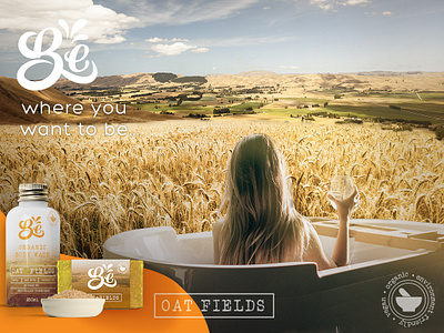 advert for a natural bath and body care brand "Be".