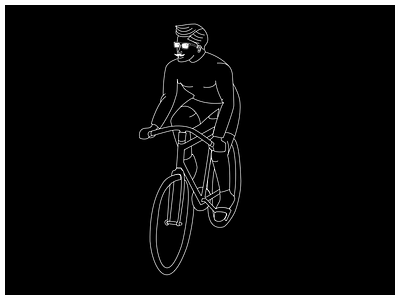 Guy Biking | Black & White biking black and white drawing guy illustration vector art