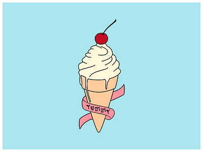 Ice Cream | Colored colored dessert drawing ice cream illustration sketch app vector art