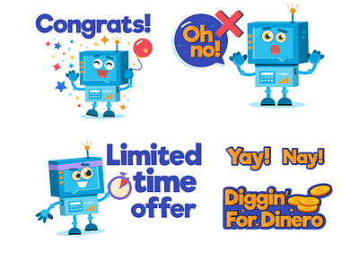 Viber Sticker pack chatbot design illustration robot sticker vector