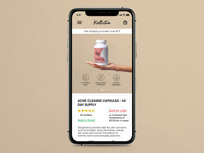 E-commerce product page mobile view app app design beauty cosmetics design hero image inspiration minimal mobile page product product page shop store ui ux website