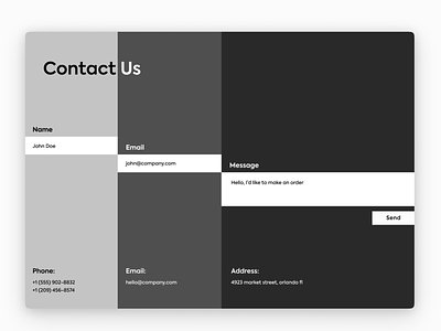 Contact Us page concept about us black white contact contact form contact us design form inspiration minimal page ui ux website