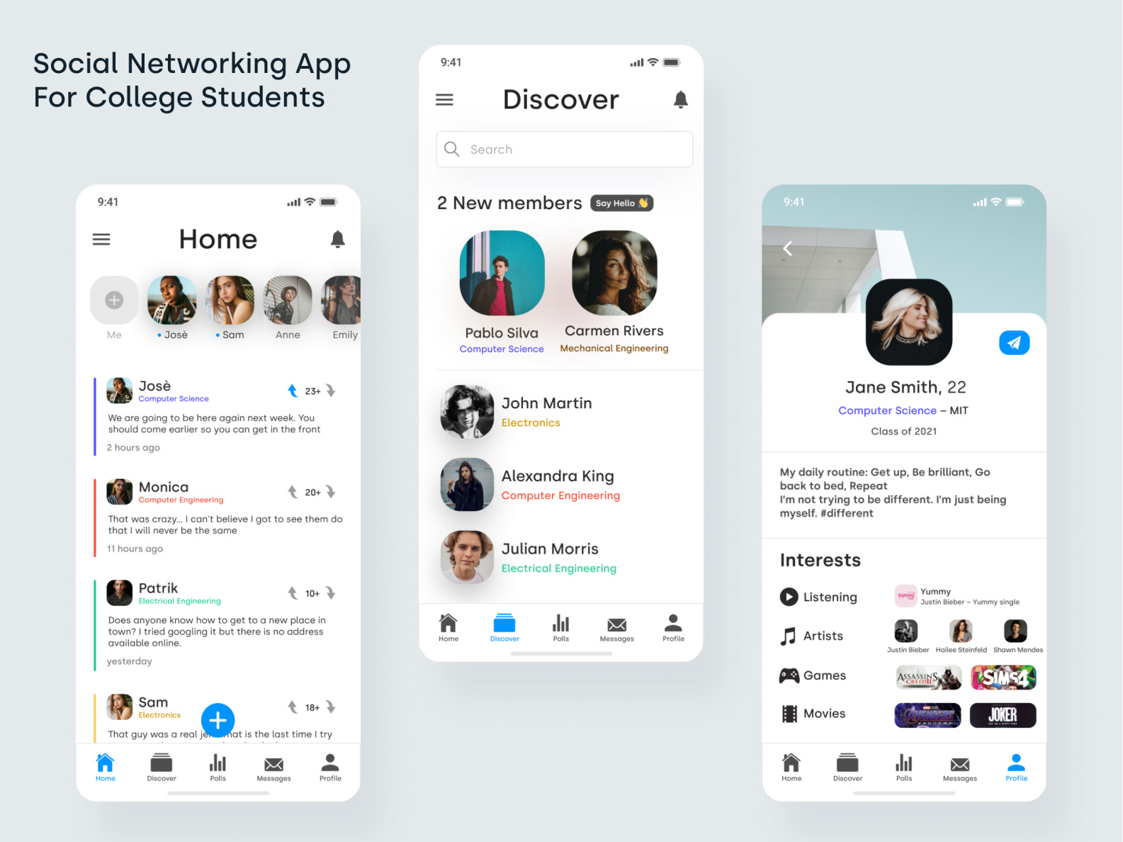 Social Networking App For College Students by Ahmed Abdalla on Dribbble