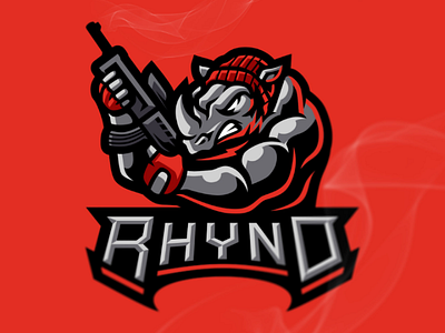 Rhyno badass branding character design esport gamers gaming logo mascot sport streamer