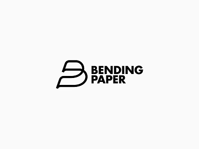 Bending paper - logo design, icon, branding bending branding lettering logo logo design logos logotype modern logo modernism monogram paper paper art paper logo simple logo typography