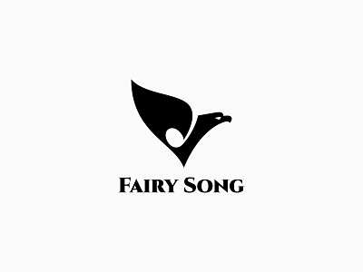 Fairy song - logo design, icon, branding, music, sing audio logo bird bird icon bird illustration bird logo birds branding fairy icon logo logo design logos minimalist logo modern logo modernism music music logo simple logo song